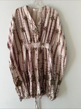 Wayne Cooper Blush Beige Cotton Kaftan Dress